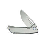 Kubey Hyperion Frame Lock Tactical Knife Gray 6AL4V Titanium Handle KB368A - KNIFESTOCK