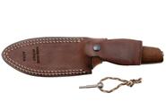 Lion Steel Feststehendes Messer M390 Klinge, NATÜRLICHES Burlap, Ti Parierstange, Lederscheide AH B - KNIFESTOCK