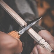 Roselli Carving knife short, Red elm  R113D - KNIFESTOCK