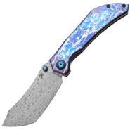KANSEPT Tipper Damascus 0.137&#039;&#039;/3.5mm Titanium with Lightning Strike Finish K1079A3 - KNIFESTOCK
