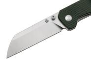 QPS Penguin V2 D2, finitura a 2 toni stonewash - satinata, Manico: Micarta verde QS130V - KNIFESTOCK