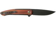 We Knife Smooth Sentinel Black Stonewashed/Cuiboutia Wood We20043-3 - KNIFESTOCK