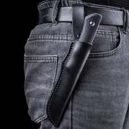 Real Steel Bushcraft Plus II, Black G10,Full Flat Grind Satin 14C28N RE-3721F - KNIFESTOCK