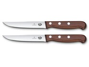VICTORINOX WOOD Serrated Steak Knife, 2-pcs. Set 5.1200.12G - KNIFESTOCK