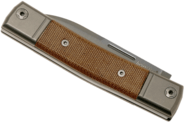 Lionsteel M390 Clip blade, Natural Canvas Handle, Titanium Bolster &amp; liners DROP BM2 CVN - KNIFESTOCK