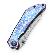 KANSEPT Tipper Damascus 0.137&#039;&#039;/3.5mm Titanium with Lightning Strike Finish K1079A3 - KNIFESTOCK