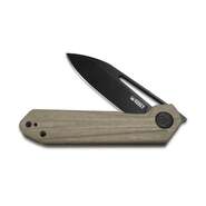 Kubey Royal Nest Liner Lock Edc Pocket Knife Front Flipper Tan G10 Handle Ku321e - KNIFESTOCK