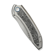 WE Knife Winsome Gray Titanium Handle With Aluminum Foil Carbon Fiber InlayHand Rubbed Satin Bohler - KNIFESTOCK