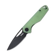 KUBEY Doris Liner Lock Front Flipper Folding Knife Jade G10 Handle KU324B - KNIFESTOCK