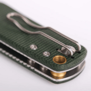 Vosteed Porcupine 14C28N Stonewash Green Micarta A2603 - KNIFESTOCK
