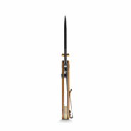 Vosteed Marten 154CM Black Stonewash Amber PEI A1607 - KNIFESTOCK