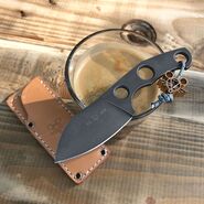 GIANT MOUSE GMF1-P,4mm N690 PVD Stonewashed / Natural Leather Sheath GM-K-GMF1-P - KNIFESTOCK