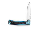 Lionsteel Solid BLUE Titanium knife, MagnaCut blade, Blue Dark Matter Carbon Fiber inlay  SK01 BL - KNIFESTOCK