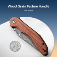 Civivi Bluetick Guibourtia Wood HandleDamascus BladeNested Liner Lock C23050-DS1 - KNIFESTOCK