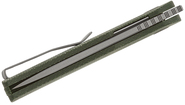 Petrified Fish PFE16 El Camino Gray Stonewashed N690 Green Micarta PFE16GRMGAW - KNIFESTOCK