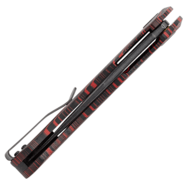 Petrified Fish PF949 Warrior Black Stonewash K110 Red Gmascus G10 PF949R - KNIFESTOCK