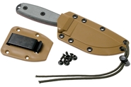 ESEE Knives Model 3 Modified Pommel musta terä, harmaa kahva 3PM tuppi + klipsi - KNIFESTOCK