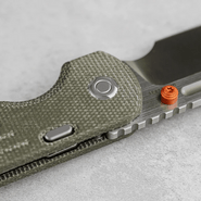 Vosteed Hedgehog S35VN Satin &amp; Brushed,Olive Green Micarta - KNIFESTOCK