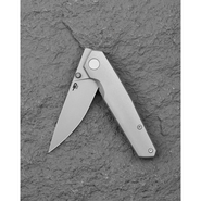 Bestech Knives VK-KUZE Dark Bead Blast Drop Point Blade, Stonewashed Titanium Handles - BT2504B - KNIFESTOCK