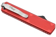 Golgoth G11BS3 Rouge. Couteau automatique OTF lame double tranchant avec serrations en acier D2 manc - KNIFESTOCK