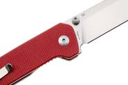 QPS Penguin V2 D2, 2-Ton-Finish Stonewash - Satin, Griff: Rotes Micarta QS130V2- - KNIFESTOCK
