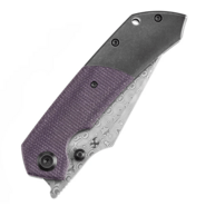 Kansept Fenrir Damascus Blackwash Titanium + Purple Micarta handle K1034Z2 - KNIFESTOCK