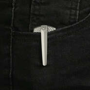 KB Fang Beadblast M390 Grey Ti with Diamond KB451A - KNIFESTOCK