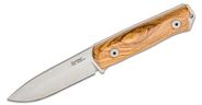 Lionsteel Fixed Blade Sleipner Steel stone washed, OLIVE wood handle, leather sheath B41 UL - KNIFESTOCK