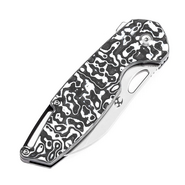 KANSEPT Model 6(Left-handed) Stonewashed CPM 20CV 0.126''3.2mm Black White CF K1022L2 - KNIFESTOCK