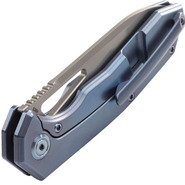KUBEY Vagrant Couteau Pliant à Verrouillage Frame, Manche en Titane Bleu KB284B - KNIFESTOCK