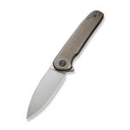 We Knife Shakan Golden Satin Polished Patterned Titanium Presentation Handle With Bronze Titanium Lo - KNIFESTOCK