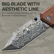 CIVIVI Bhaltair Guibourtia Wood Handle Damascus Blade C23024-DS1 - KNIFESTOCK