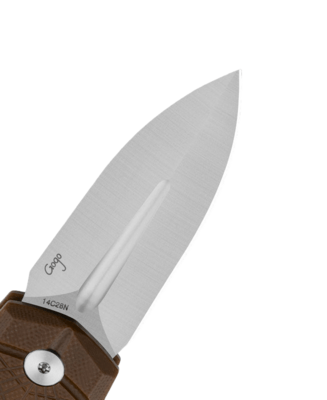 Bestech QUQU 14C28N Satin G10 Brown Button Lock BG57A-3 - KNIFESTOCK