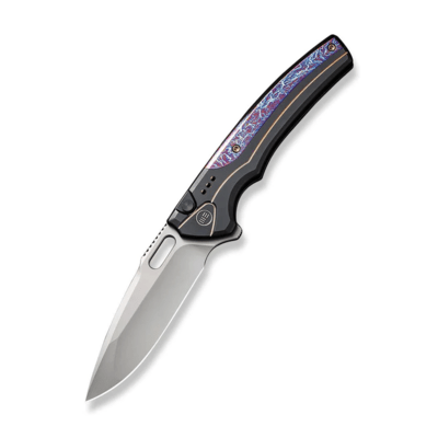 We Knife Exciton Black Titanium Handle With Flamed Titanium Integral Spacer WE22038A-6 - KNIFESTOCK