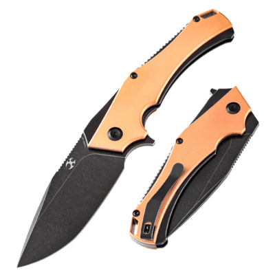 Kansept Hellx D2 Blade Red Copper + Stainless Steel T1008C1 - KNIFESTOCK