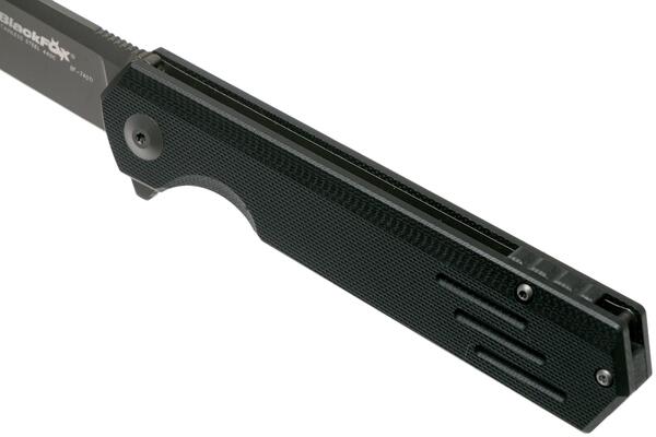BLACK FOX Revolver Harmaa Suora Terä, Musta G10 Kahvat, Liner Lock BF-740 TI - KNIFESTOCK