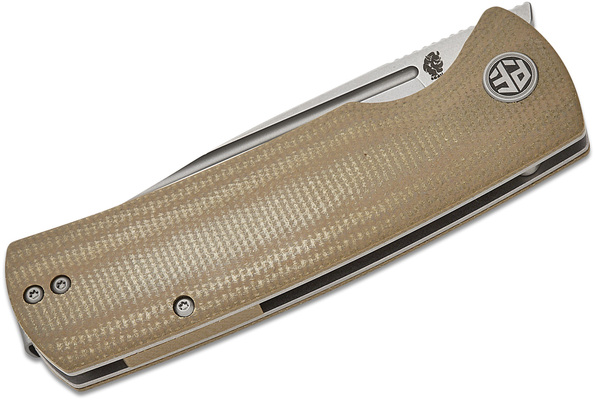 Petrified Fish PFP01 Beluga Stonewash K110 Khaki Micarta PFP01KAMWW - KNIFESTOCK