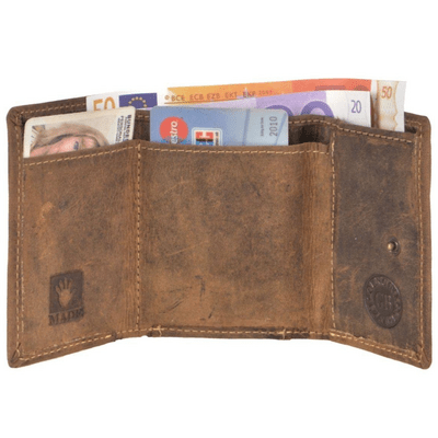 GreenBurry Vintage Leather Wallet Antique brown 9x7cm - KNIFESTOCK