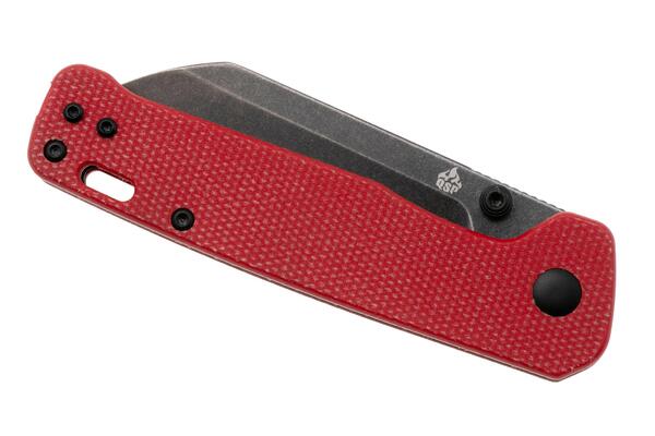 QPS Penguin V2 D2, Black Stonewash, Griff: Rotes Micarta QS130V2-D2 - KNIFESTOCK