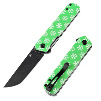 Kansept Foosa 154CM Green G10 with Snowflake Print X2020T5 - KNIFESTOCK