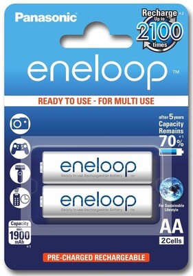 Panasonic Eneloop AA 1900mAh 2pz 3MCCE/2BE - KNIFESTOCK