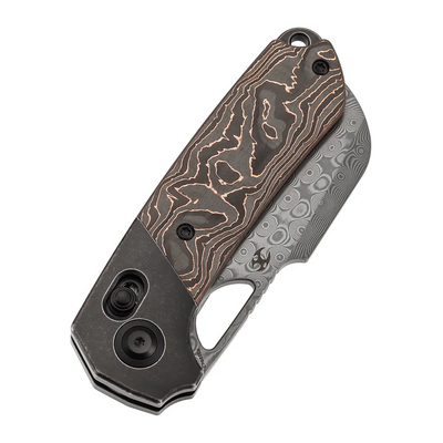 Kansept Nahual Damascus,Blackwash Ti, Copper CF K2125V3 - KNIFESTOCK