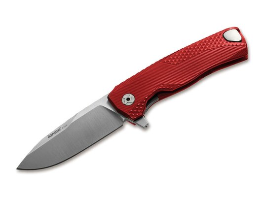 Lionsteel ROK RED Aluminum knife, RotoBlock, satin finish blade M390 ROK A RS - KNIFESTOCK