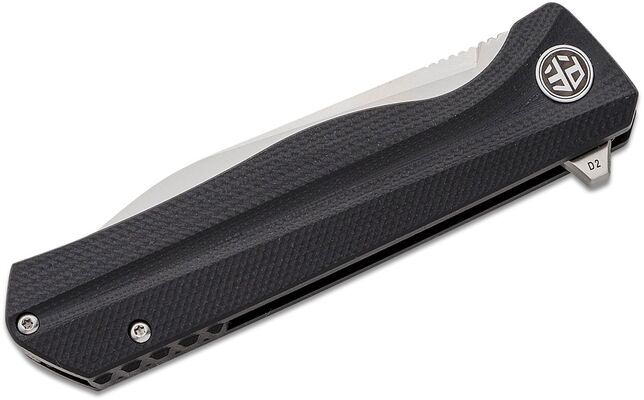 Petrified Fish PF818 Forward Satin D2 Black G10 PF818DS - KNIFESTOCK