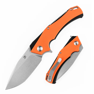 Kansept Mini Hellx Stonewashed D2 Orange G10 T2008A5 - KNIFESTOCK