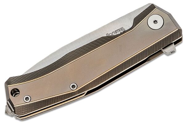 Lionsteel Folding knife M390 blade, BRONZE Titanium handle  MT01 BR - KNIFESTOCK