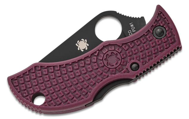 Spyderco MANBUG BURGUNDY LIGHTWEIGHT CTS-PD#1 BLACK BLADE PLAINEDGE - KNIFESTOCK