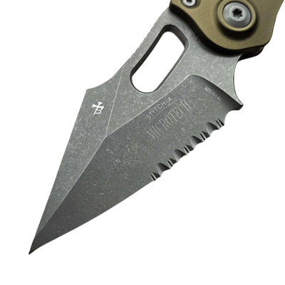 Microtech STITCH AUTO S/E APOCALYPTIC PART SERRATE OD GREEN 169-11APOD - KNIFESTOCK