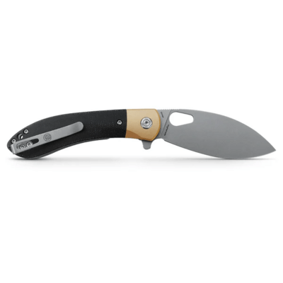 Vosteed Nightshade Elmax Stonewash Black Micarta &amp; Brass Bolster NSK002 - KNIFESTOCK
