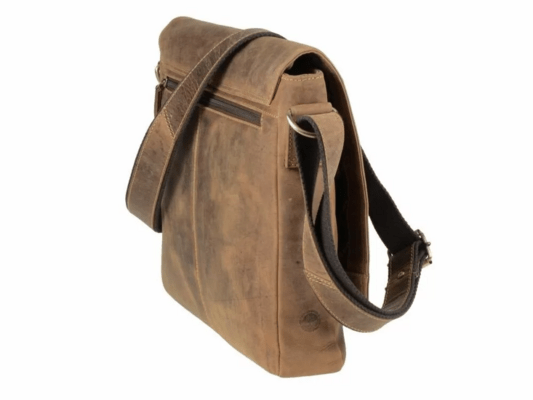 Sac à bandoulière en cuir GreenBurry 39x30cm &quot;Vintage&quot; brun antique - KNIFESTOCK